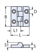 Paslanmaz Menteşe, 20 x 25