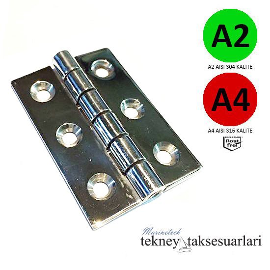 42x60 mm Paslanmaz Menteşe Köşeli | 304 ve 316 Kalite