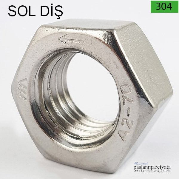 Paslanmaz  SOL DİŞ Somun Çeşitleri DIN934