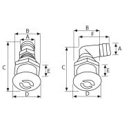 16mm Plastik Oval Tip 90 derece Depo Havalandırma