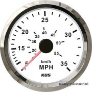 KUS Sürat Göstergesi 12V/24V  85mm Beyaz 35mph