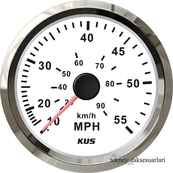 KUS Sürat Göstergesi 12V/24V  85mm Beyaz 55mph
