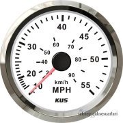 KUS Sürat Göstergesi 12V/24V  85mm Beyaz 55mph