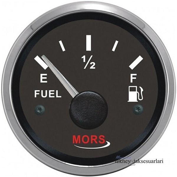 MORS Yakıt Seviye Göstergesi 12V/24V 55mm Siyah