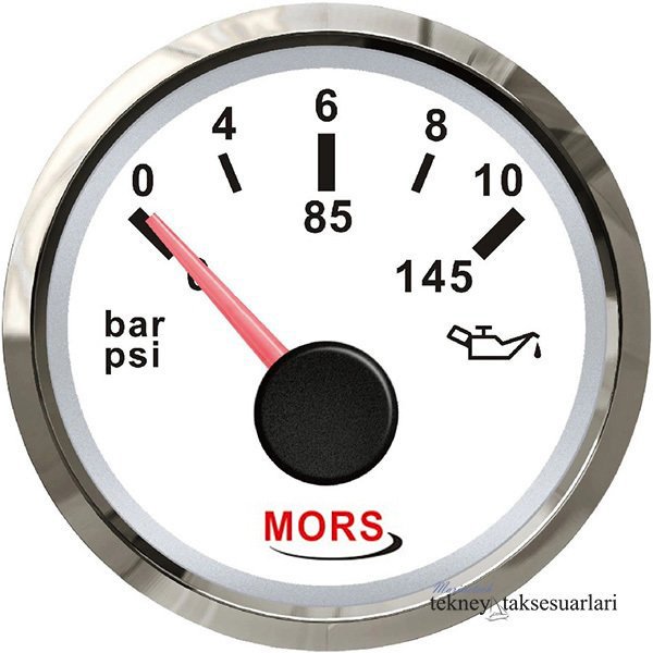 MORS Yağ Basınç Göstergesi 12V/24V 5 Bar, 10 Bar Beyaz 10 Bar