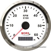 MORS Devir Göstergesi 12V/24V   4000,6000,8000RPM Beyaz 6000RPM