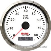 MORS Devir Göstergesi 12V/24V   4000,6000,8000RPM Beyaz 8000RPM