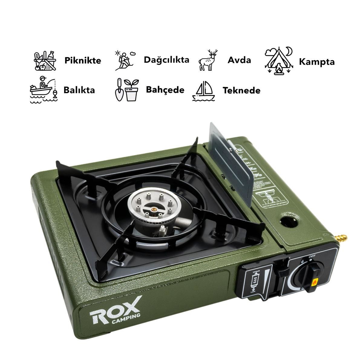 ROX Portatif Kamp Ocağı-Yeşil