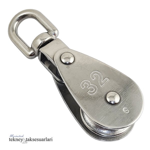 Ø32mm Mafsallı - Fırdöndülü Paslanmaz Makara