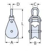 Ø32mm Mafsallı - Fırdöndülü Paslanmaz Makara