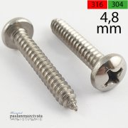 4,8mm Paslanmaz YSB Saç Vidası Çeşitleri DIN7981