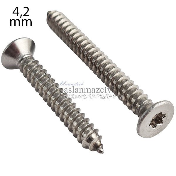 4,2mm Paslanmaz Torx HB Saç Vidası Çeşitleri 4,2x13
