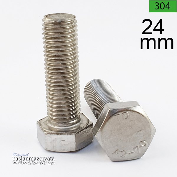 M24 Paslanmaz Civata Çeşitleri DIN933 / DIN931