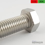 M16 Paslanmaz Civata Çeşitleri DIN933 / DIN931 A2 AISI 304 KALİTE - 16X150