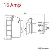 IP67 16 Amp. 32 Amp. Sahil Besleme Uzatma Prizi