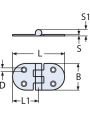 72x38 mm Paslanmaz Menteşe Oval | 304 Kalite