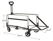Katlanır Taşınabilir Plaj Kamp Arabası 120 Litre - Geniş Tekerlekli