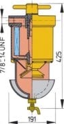 Vetus WS750 su ayırıcı/mazot filtresi