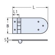 134 x 65, 316 Kalite Paslanmaz  Menteşe Civatalı