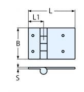 52 x 61, 316 Kalite Paslanmaz  Menteşe Civatalı
