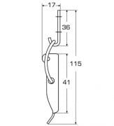 115 x15 mm, Paslanmaz Mandallı Kilit
