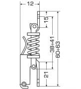 60-63 X 15 mm, Paslanmaz Mandallı Kilit, Yaylı