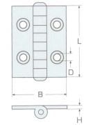 B,28,5 X 30 X 0,8 mm Paslanmaz Menteşe