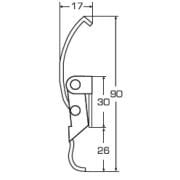 90 X 17 mm, Paslanmaz Kancalı Mandallı Kilit