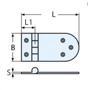 70 x 40, 316 Kalite Paslanmaz Menteşe