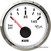 KUS Yağ Basınç Göstergesi 12V/24V 52mm Beyaz - 10 Bar Basınç