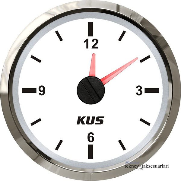 KUS Zaman Saati Göstergesi,12V/24V 52mm Beyaz