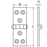 A - 80 X 20 X 1,5 mm , Paslanmaz Menteşe