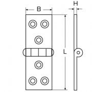 B - 90 X 30 X 1,5 mm, Paslanmaz Menteşe