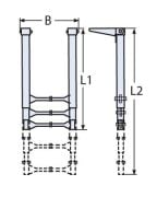 Paslanmaz Teleskopik Merdiven, 3, 4, 5 Basamak Çeşitleri 4 Basamak