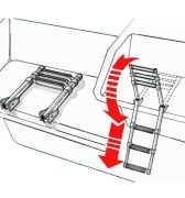 Paslanmaz Teleskopik Merdiven, 3, 4, 5 Basamak Çeşitleri 4 Basamak