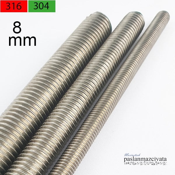 M8 Paslanmaz Gijon, Saplama DIN976