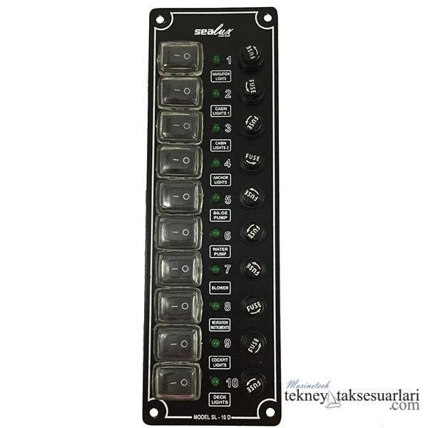 Dikey, İzoleli, Switch Panel Çeşitleri, Sigortalı 10'lu