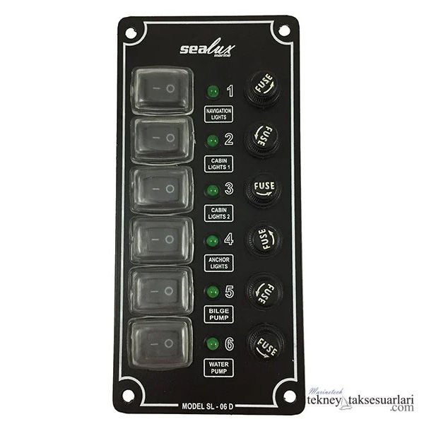 Dikey, İzoleli, Switch Panel Çeşitleri, Sigortalı 6'lı