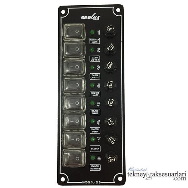 Dikey, İzoleli, Switch Panel Çeşitleri, Sigortalı 8'li