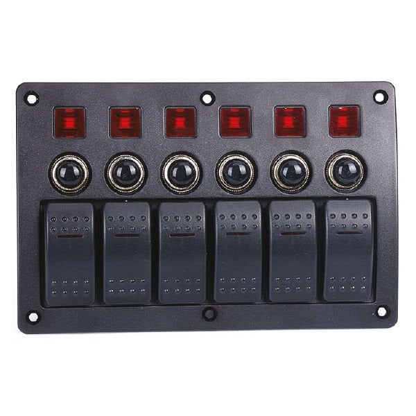 Işıklı Piyano Düğme Çeşitleri, Switch Panel Sigortalı 6 lı Panel
