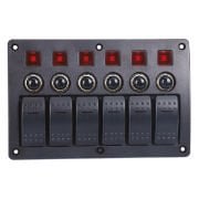 Işıklı Piyano Düğme Çeşitleri, Switch Panel Sigortalı 6 lı Panel