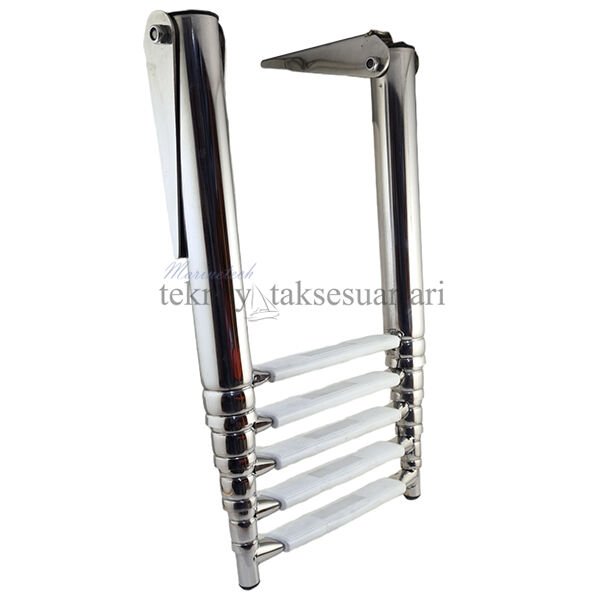 Paslanmaz Teleskopik Merdiven, 3, 4, 5 Basamak Çeşitleri 5 Basamak